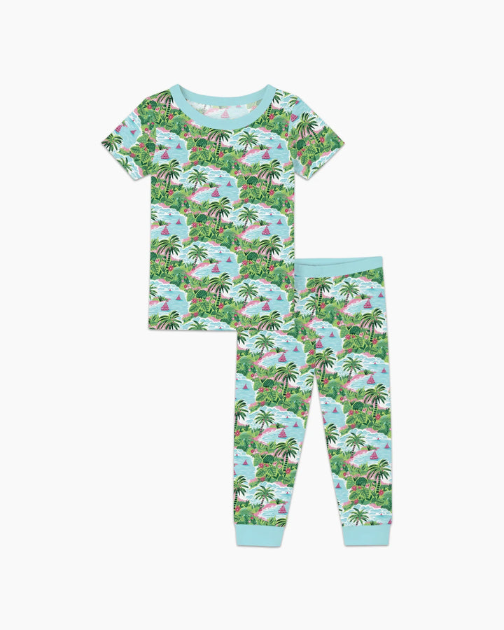 Preppy Coast Beach Club Bamboo Two Piece Short Sleeve Pajama Set