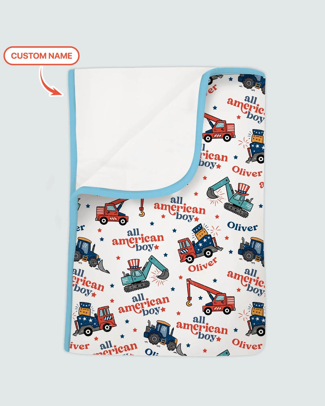 Custom Name All-American Boy Bamboo Blanket