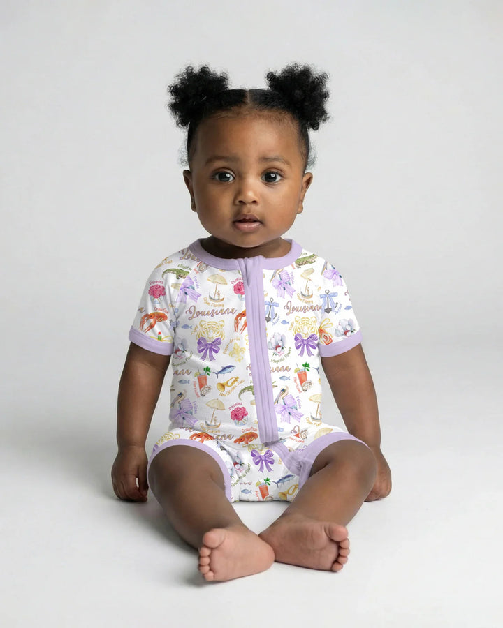Louisiana Preppy Summer Bamboo Shorty Zippy