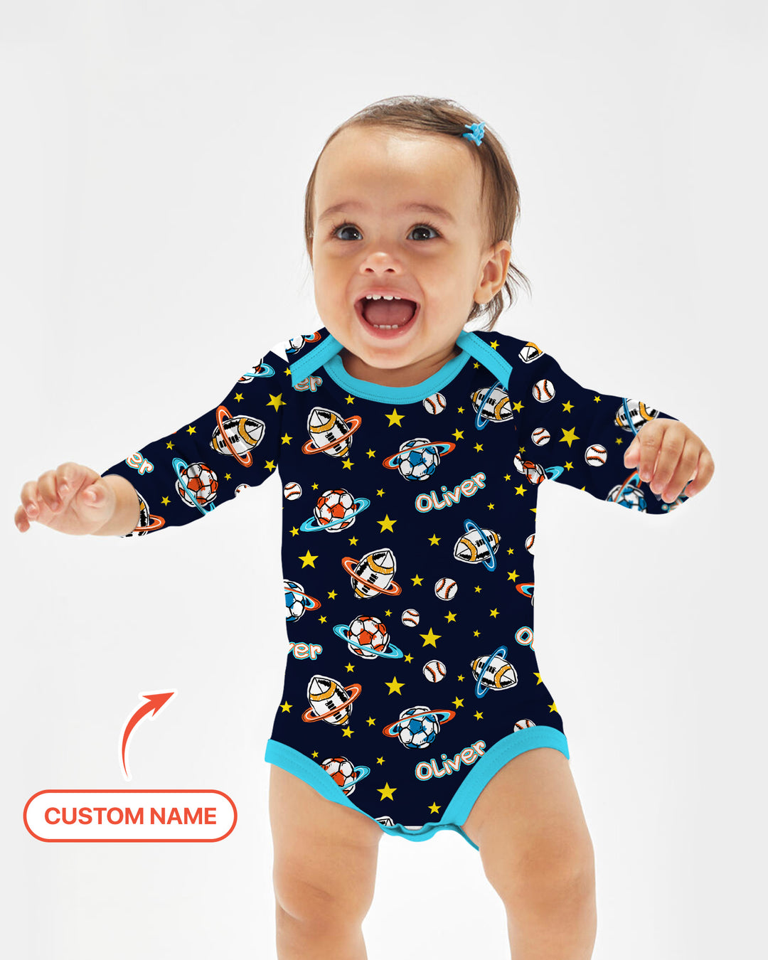 Custom Name Space Sport Bamboo Bodysuit