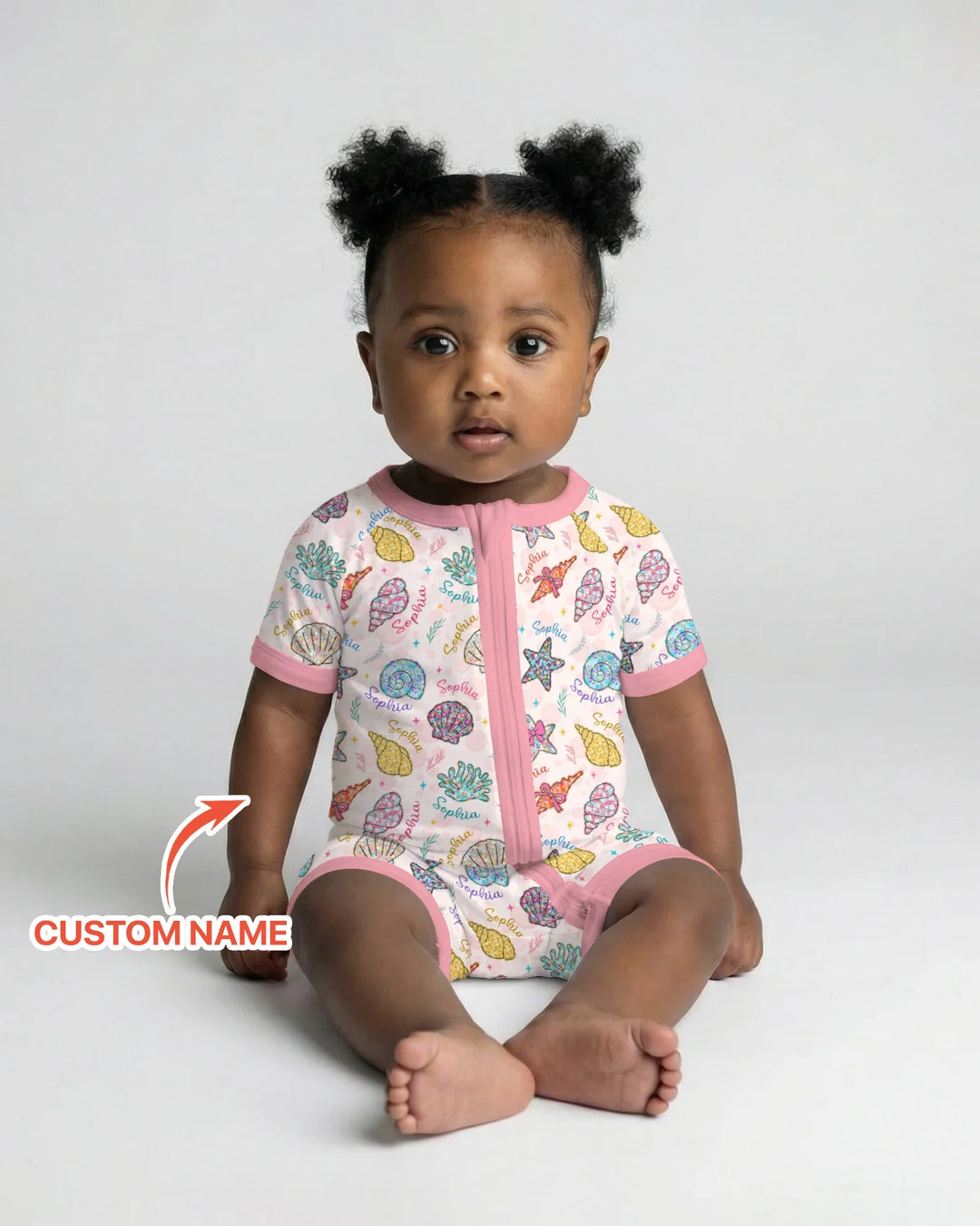 Custom Name Seaside Wildflower Summer Bamboo Shorty Zippy