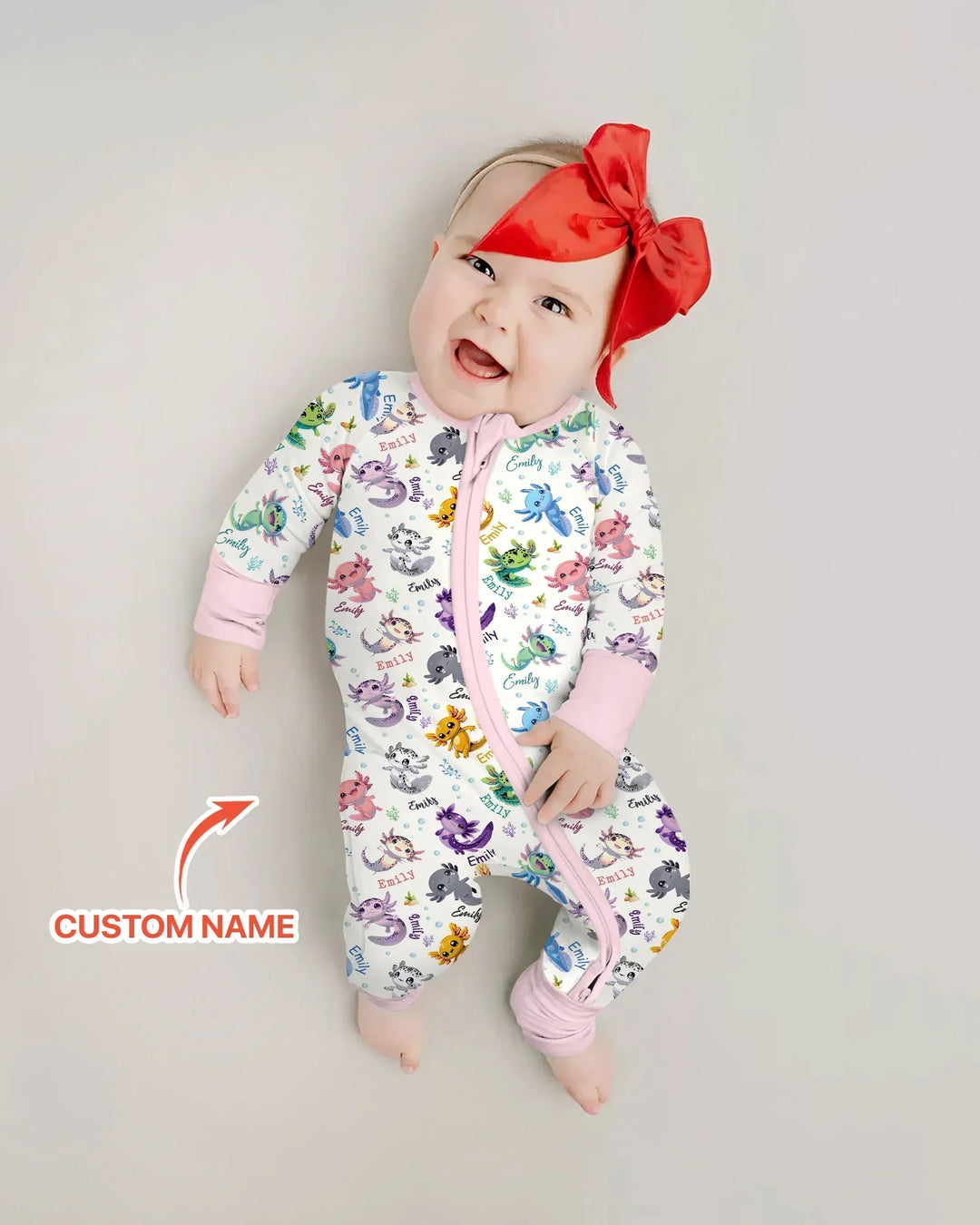 I Love You Axolotl Custom Name Bamboo Convertible Zippy