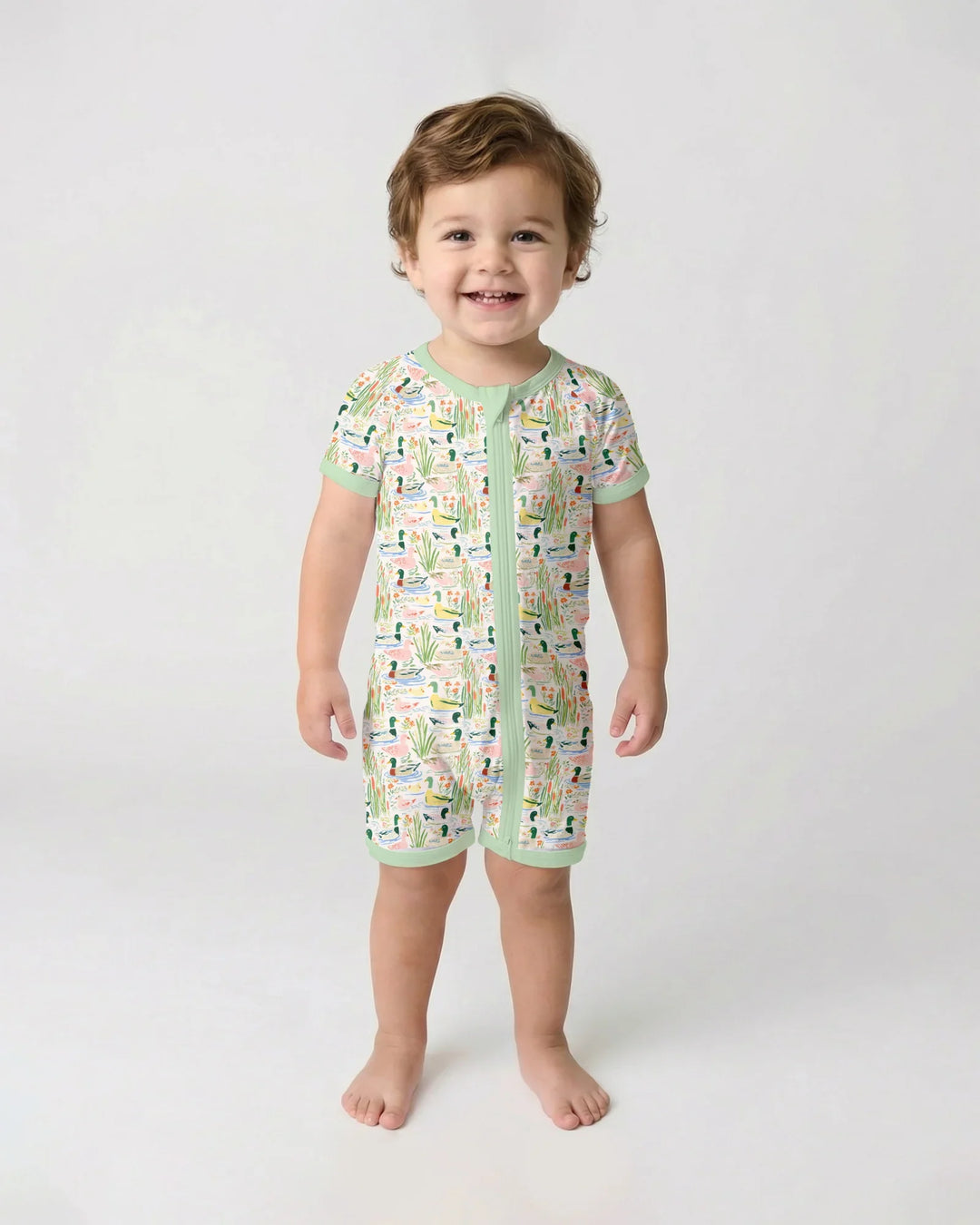 Whimsical Mallard Duck Bamboo Shorty Zippy