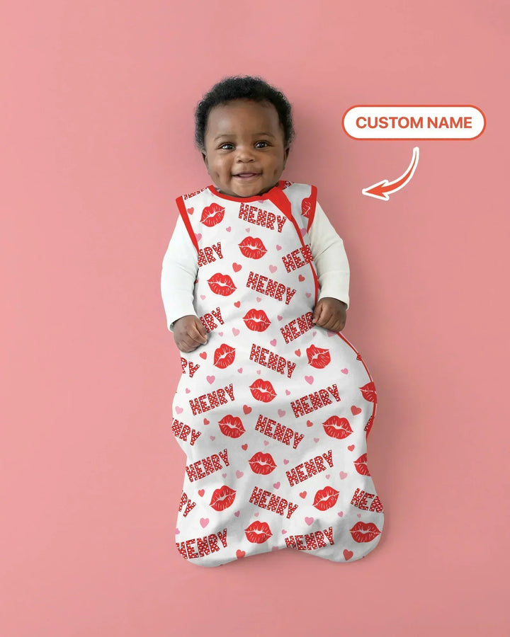 Custom Name Valentine Kiss Bamboo Sleep Bag
