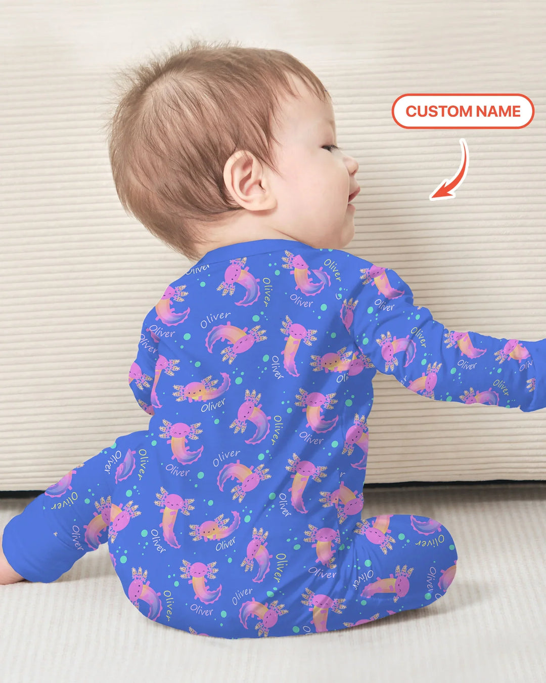Axolotl Glow Custom Name Bamboo Convertible Zippy