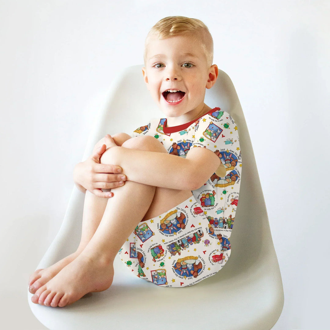 Away In A Manger Blessings Bamboo Two Piece Short Sleeve Shorts Pajama Set