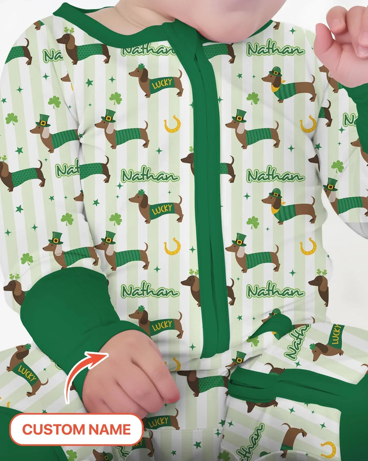Lucky Dachshunds St. Patrick's Day Family Matching Bamboo Convertible Zippy