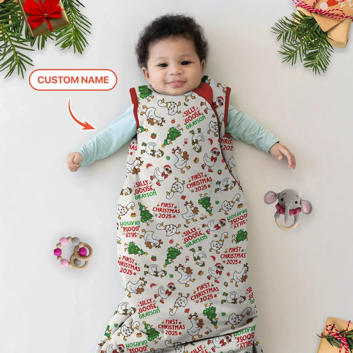 Custom Name "Silly Goose" Sleep Bag (Red) , Custom Name "Silly Goose" Sleep Bag (Red) - XS / 0.5 TOG