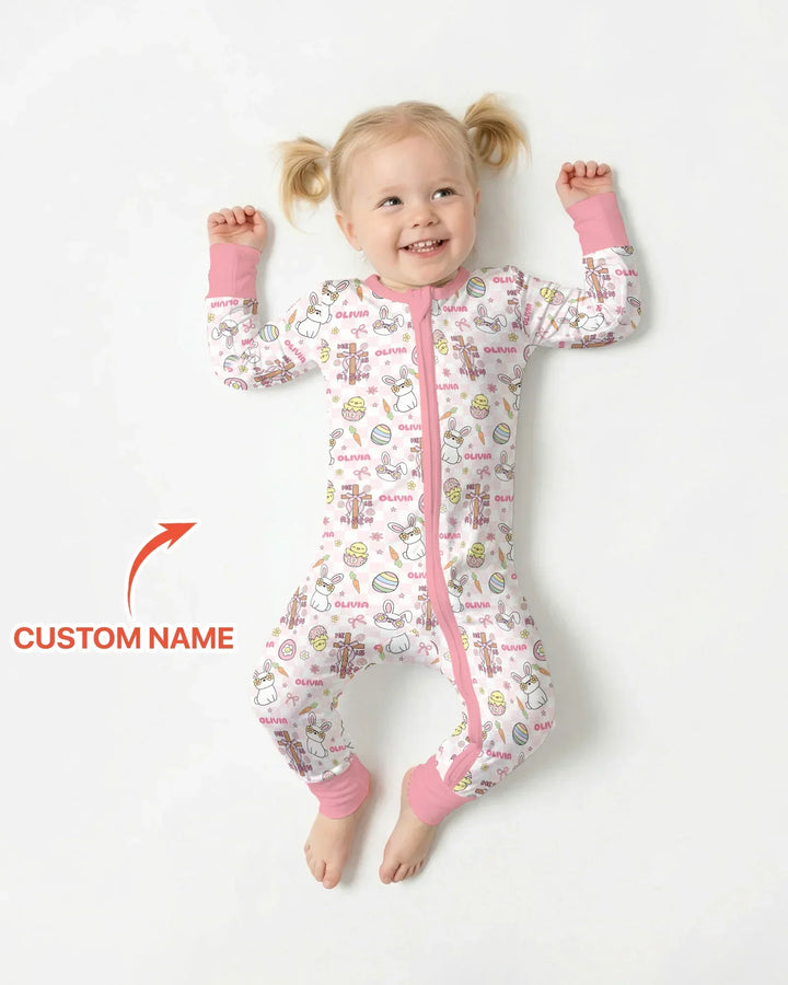 Custom Name Retro Easter Bamboo Convertible Zippy