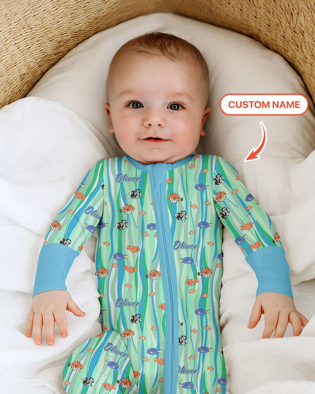 Custom Name Summer Beach Bamboo Convertible Zippy