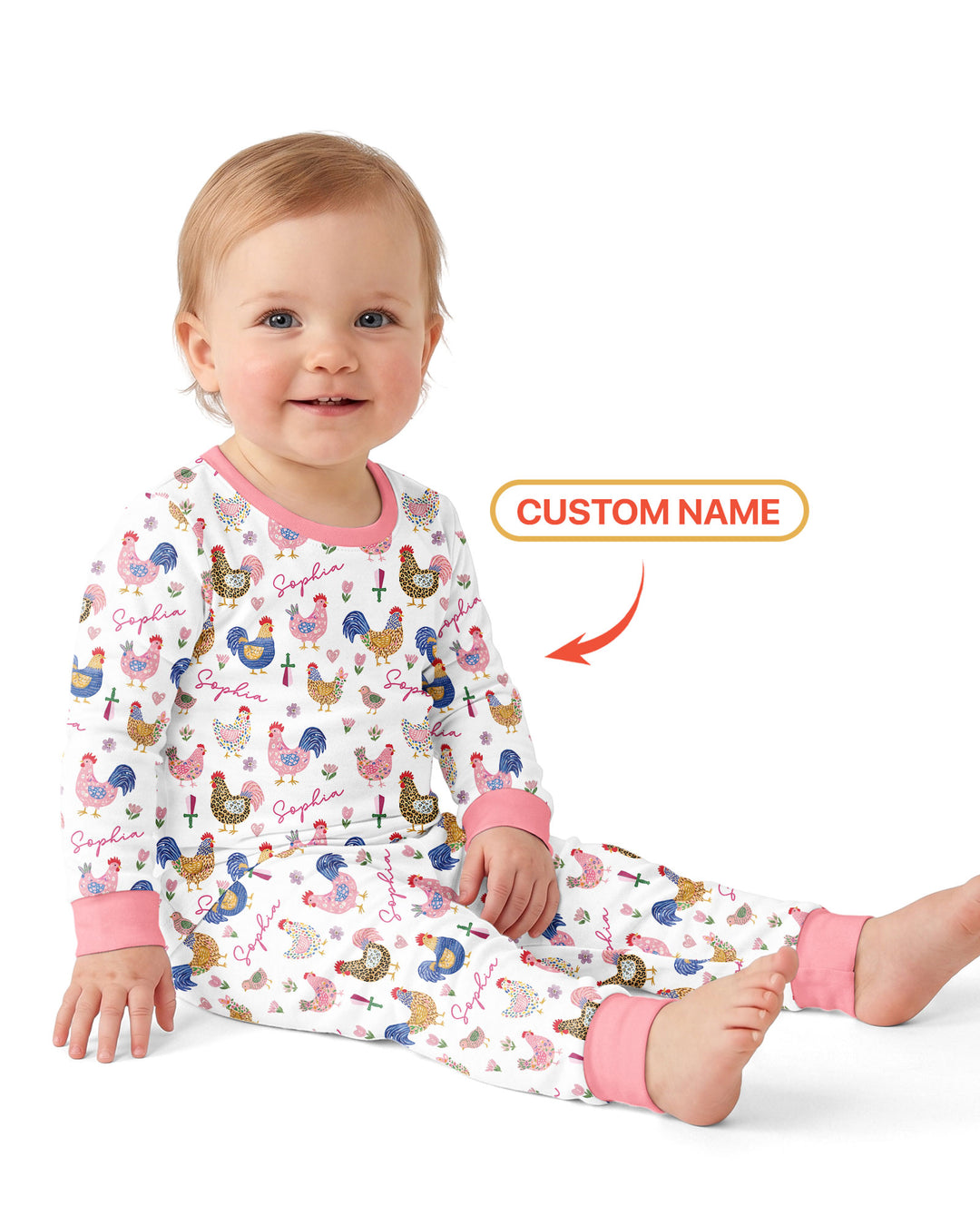 Cluck And Cozy Bamboo Two Piece Long Sleeve Pajama Set