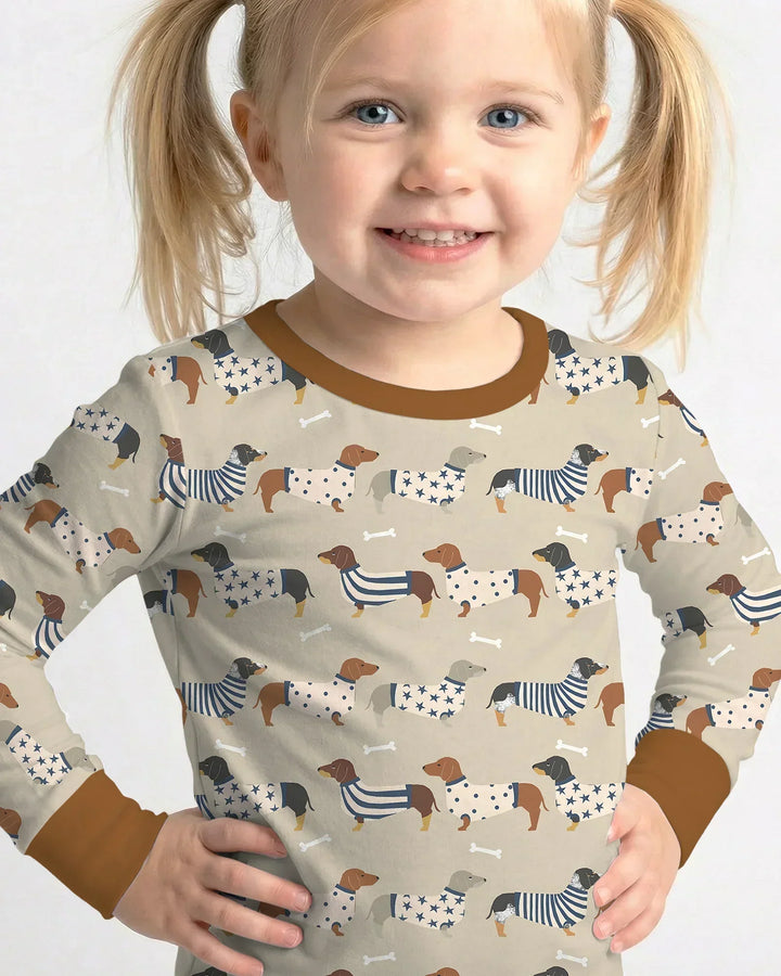 Cute Wieners Bamboo Two Piece Long Sleeve Pajama Set