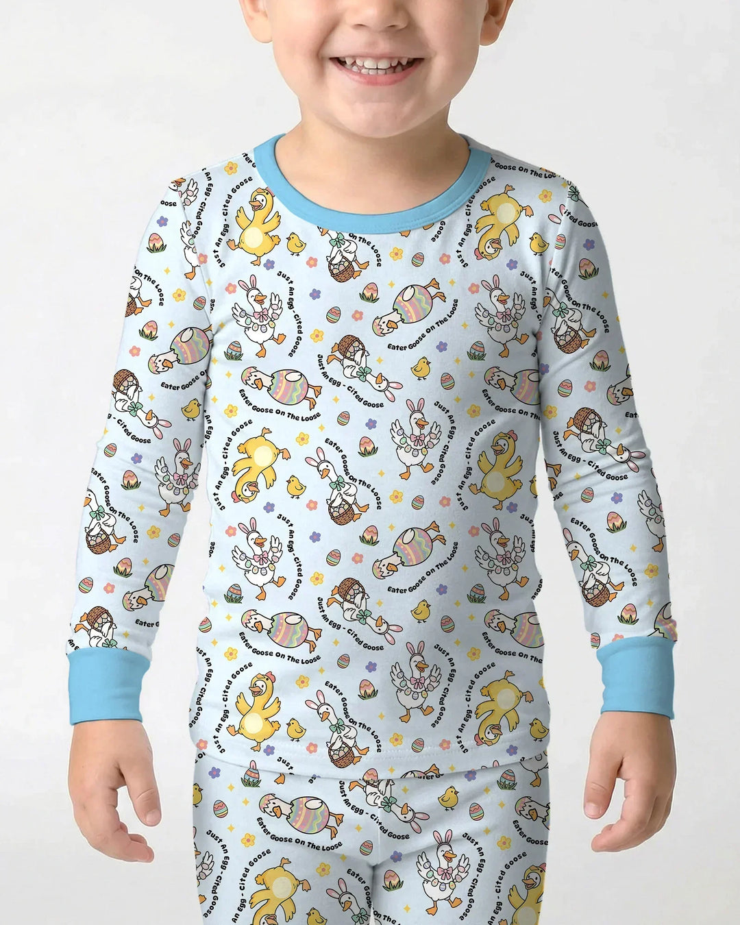 Easter Goose Family Matching Bamboo Two Piece Long Sleeve Pajama Set