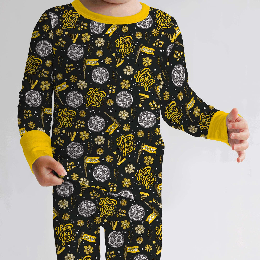 Disco New Years Eve Bamboo Two Piece Long Sleeve Pajama Set