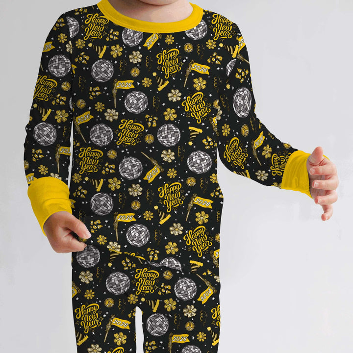 Disco New Years Eve Bamboo Two Piece Long Sleeve Pajama Set