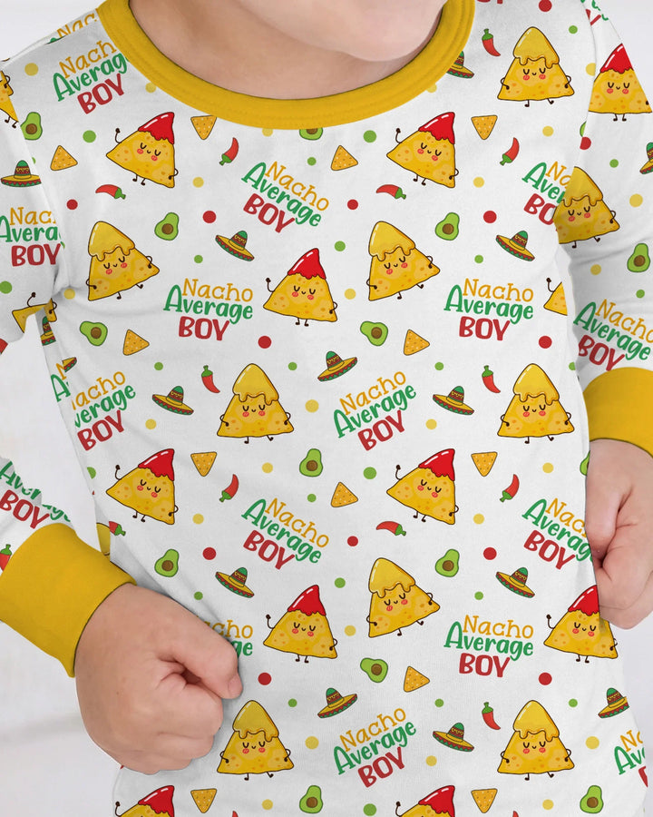 Lil Nacho Average Kid Bamboo Two Piece Long Sleeve Pajama Set