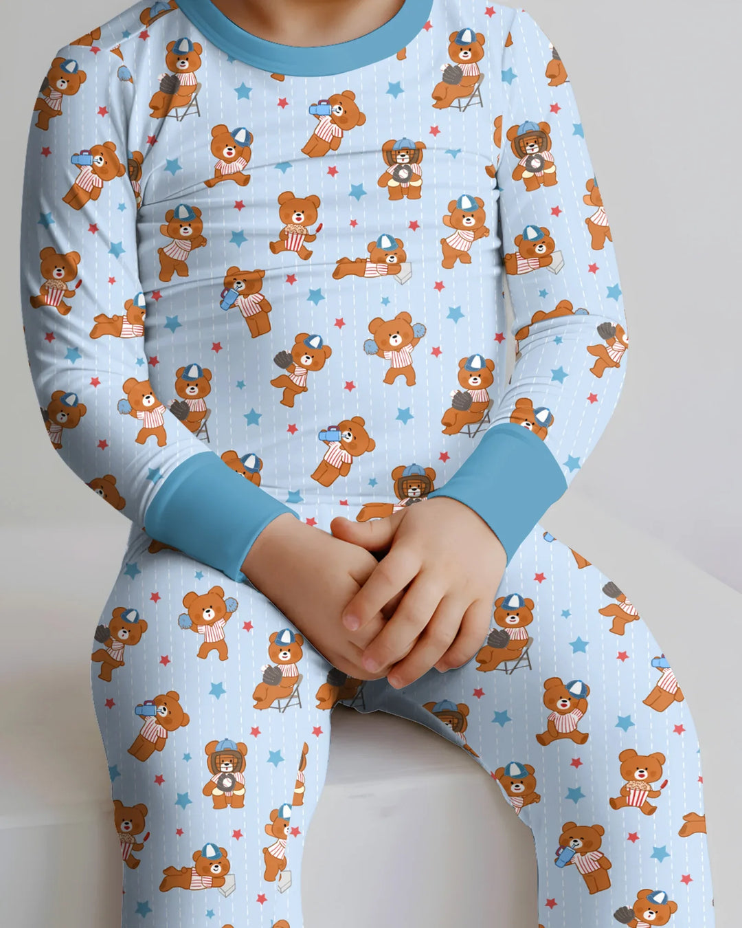Born To Play Baseball Bamboo Two Piece Long Sleeve Pajama Set