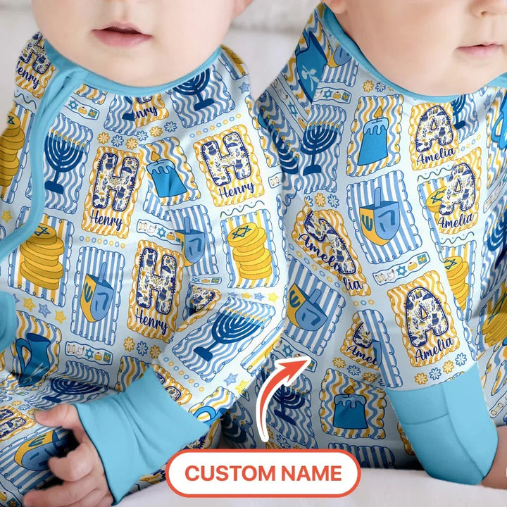 Custom Name Hanukkah Wonderland Bamboo Convertible Zippy