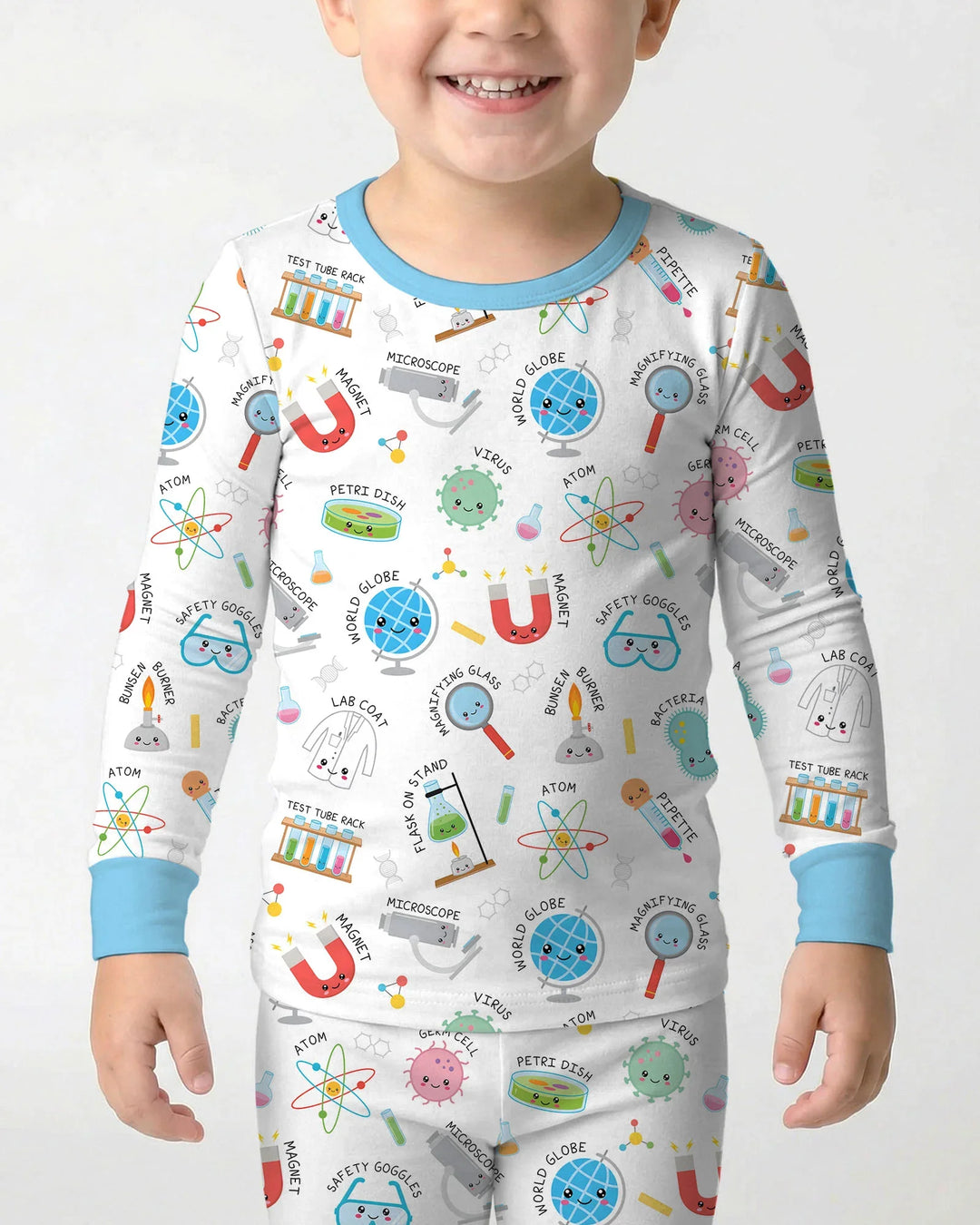 Science Fun Family Matching Bamboo Two Piece Long Sleeve Pajama Set