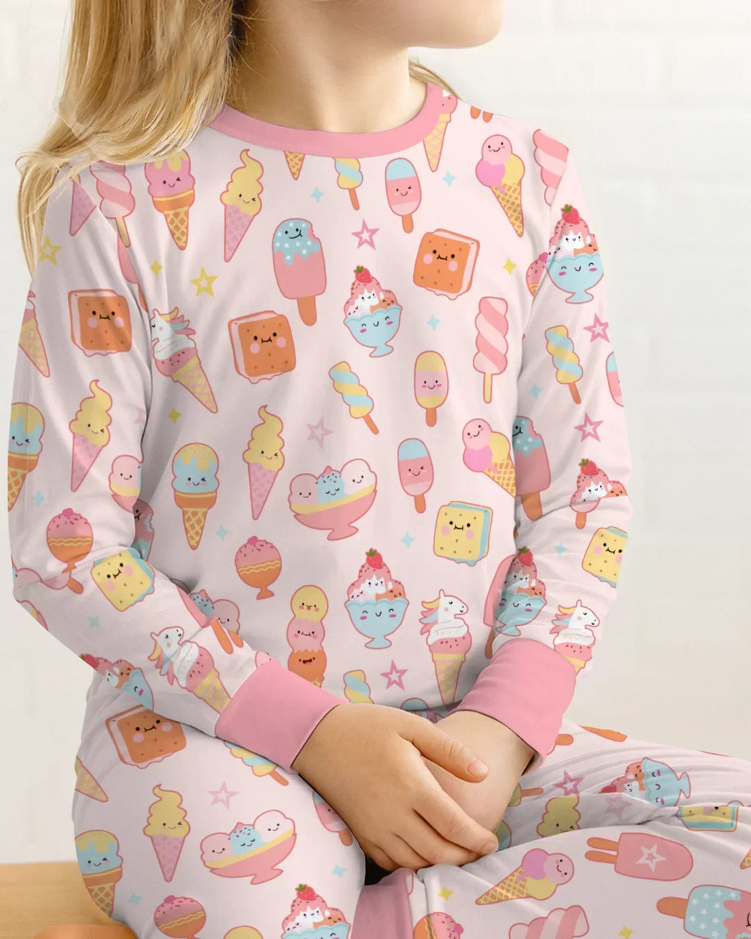 American Ice cream Bamboo Two Piece Long Sleeve Pajama Set