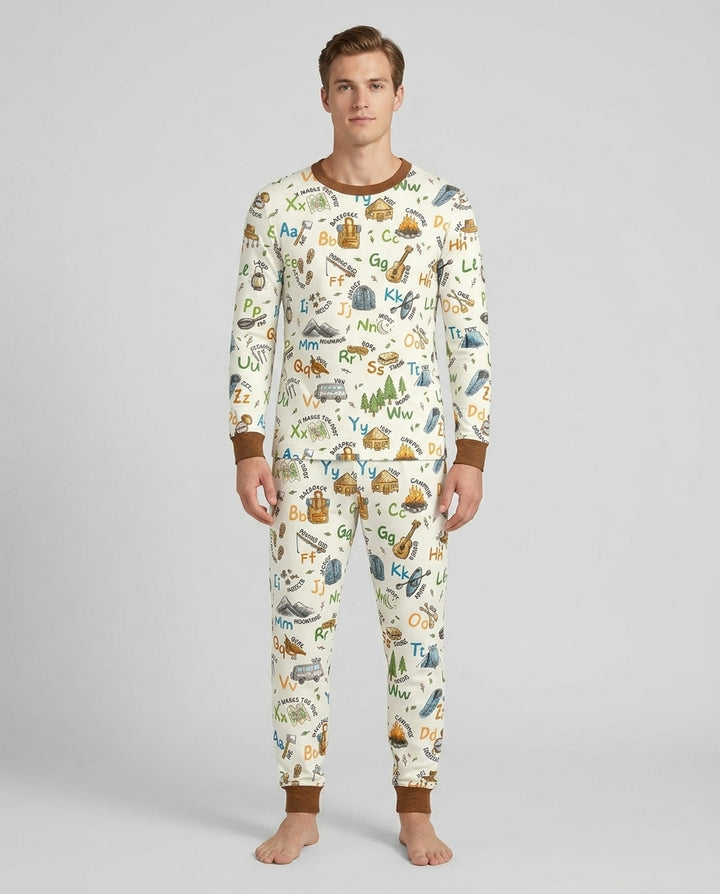 Adventure Alphabet ABCs Summer Camp Bamboo Men's Pajama Set