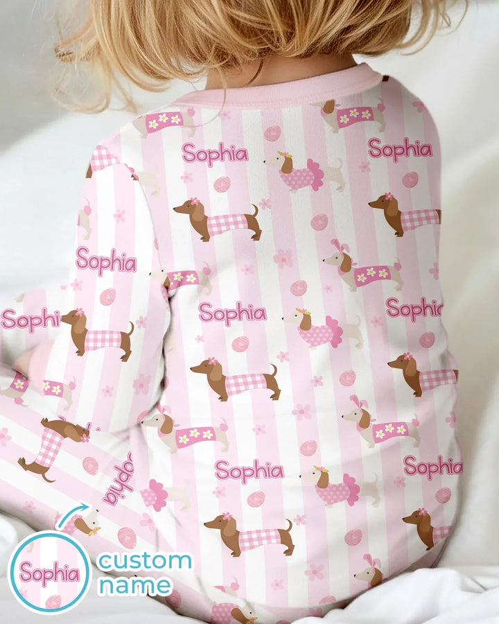 Custom Name Easter Dachshunds Family Matching Bamboo Convertible Zippy