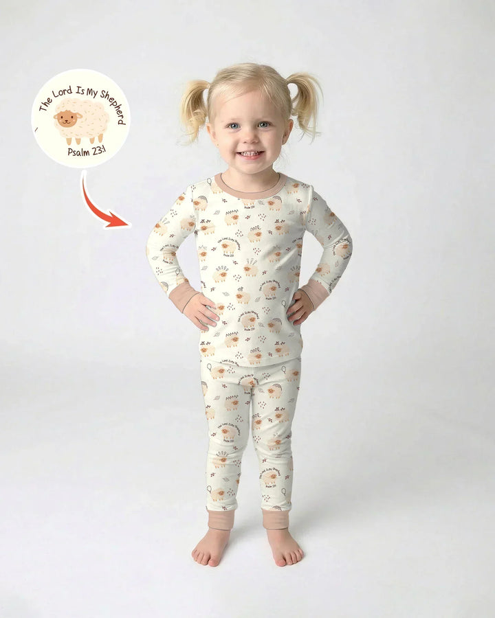 The Lord Is My Shepherd Baby Bamboo Two Piece Long Sleeve Pajama Set