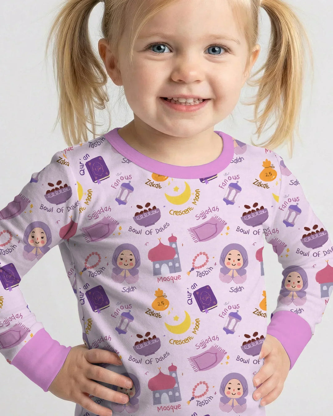 Happy Ramadhan Bamboo Two Piece Long Sleeve Pajama Set