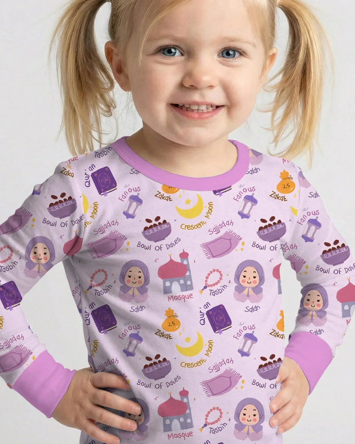 Happy Ramadhan Bamboo Two Piece Long Sleeve Pajama Set