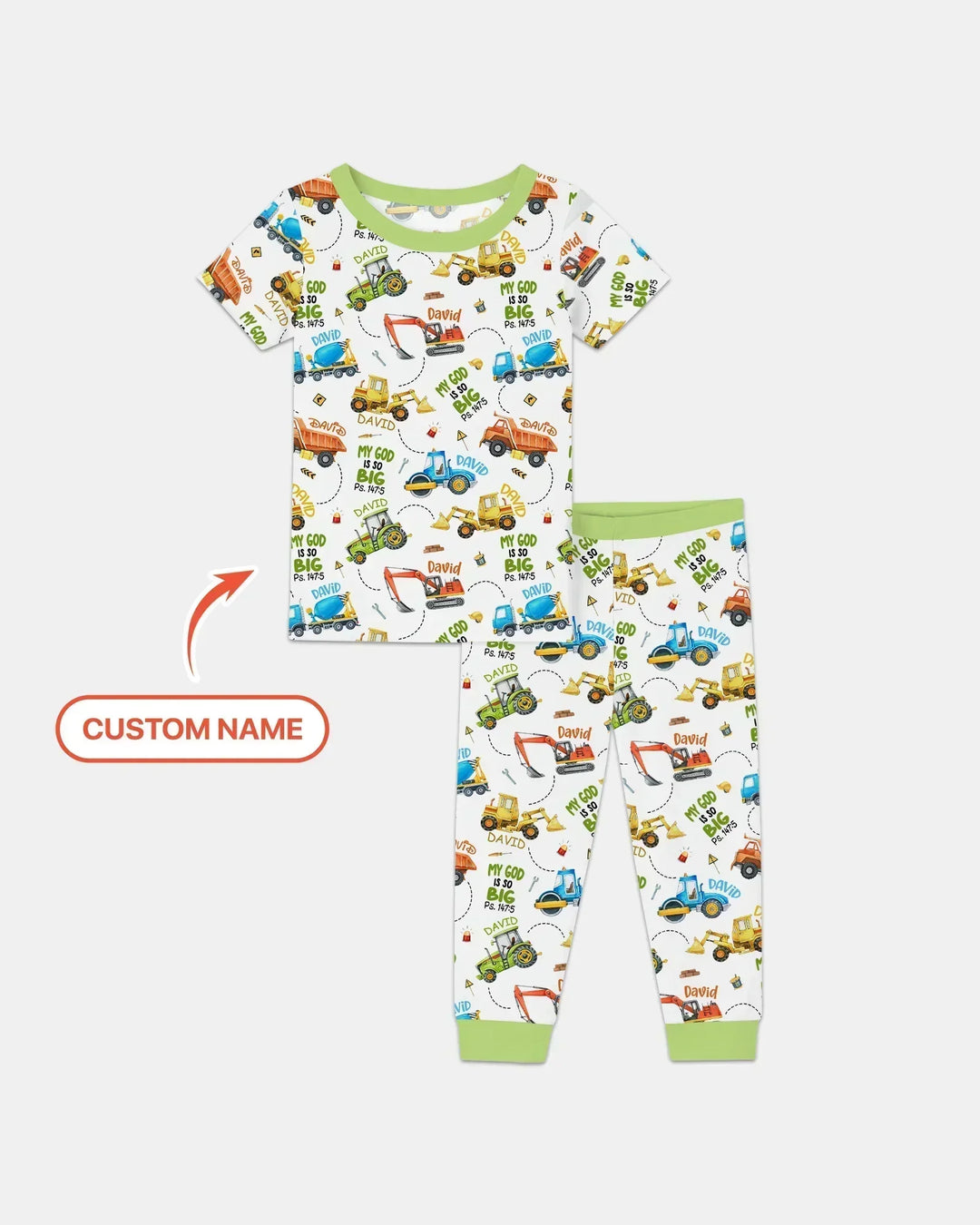 My God Is So Big Custom Name Bamboo Two Piece Short Sleeve Pajama Set