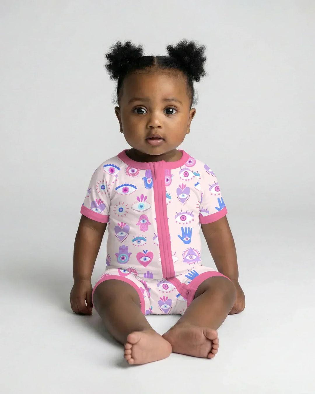 Hamsa Heart Guardians Family Matching Bamboo Shorty Zippy