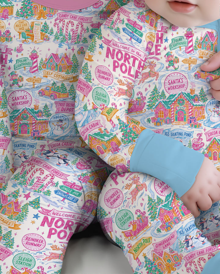 Pink North Pole Wonderland Bamboo Convertible Zippy