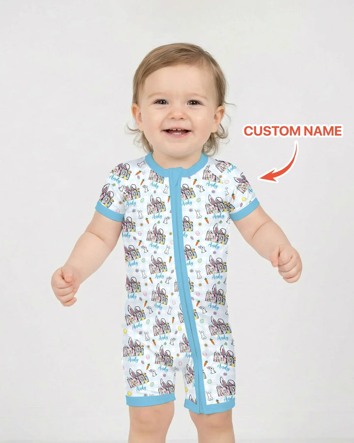 Custom Name Easter Family Matching Bamboo Shorty Zippy