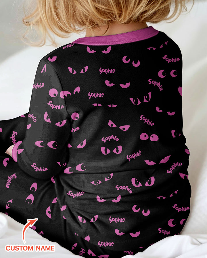 Custom Name Halloween Spooky Cat Eyes -  Personalized Convertible Zippy