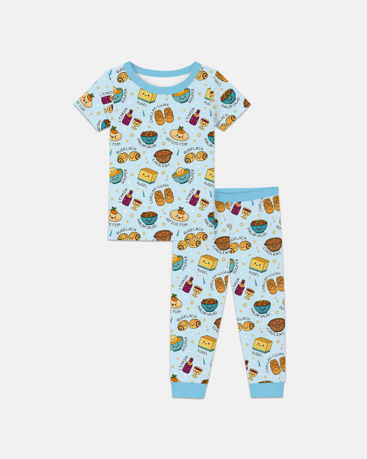Shabbat Shalom Bamboo Two Piece Short Sleeve Pajama Set
