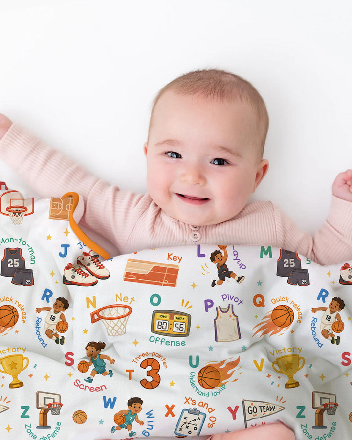 Basketball Alphabet Bamboo Blanket