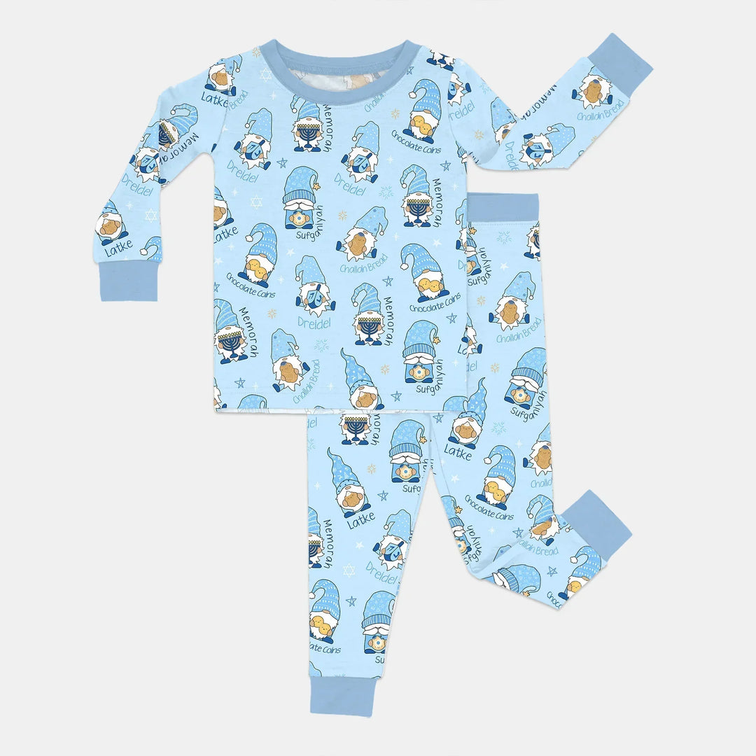 Happy Hanukkah Matching Family Two Piece Long Sleeve Pajama Set , Happy Hanukkah Matching Family Two Piece Long Sleeve Pajama Set - 12-18M / Boy