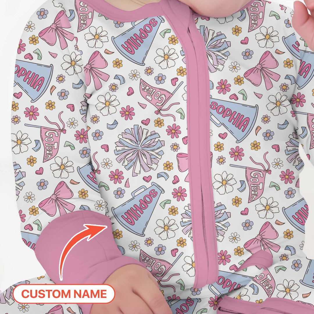 Custom Name Pastel Cheerleader Bamboo Convertible Zippy