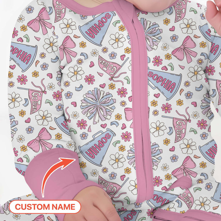 Custom Name Pastel Cheerleader Bamboo Convertible Zippy