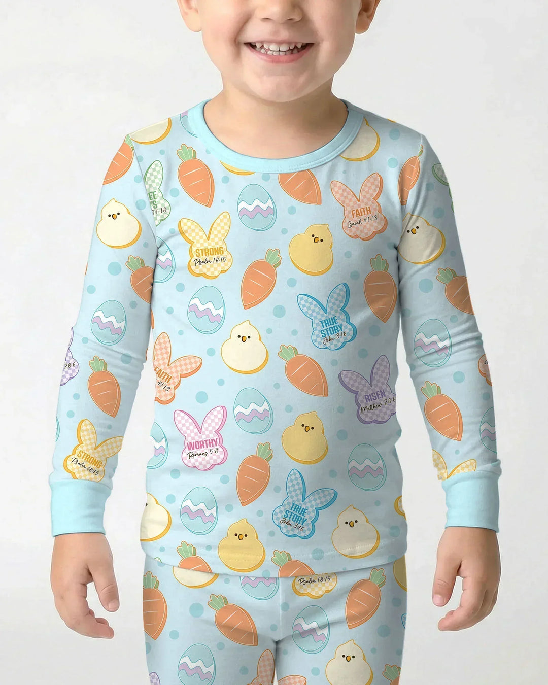 Easter Christian Bunny Bamboo Two Piece Long Sleeve Pajama Set