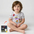 All Colorable Fruit of the Spirit Bamboo Two Piece Short Sleeve Shorts Pajama Set