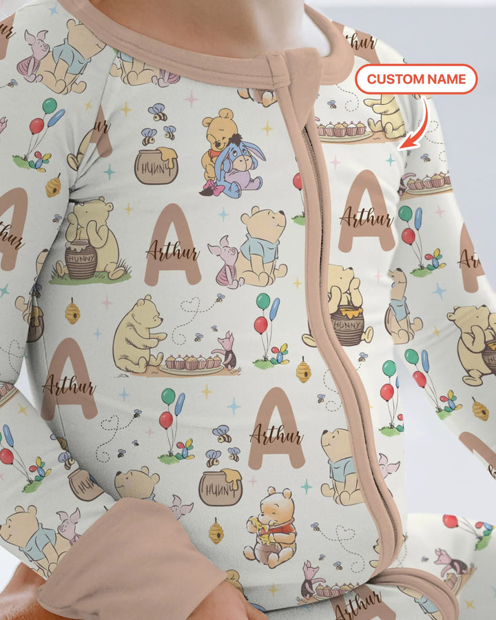 Honey Bear Monogram Bamboo Convertible Zippy