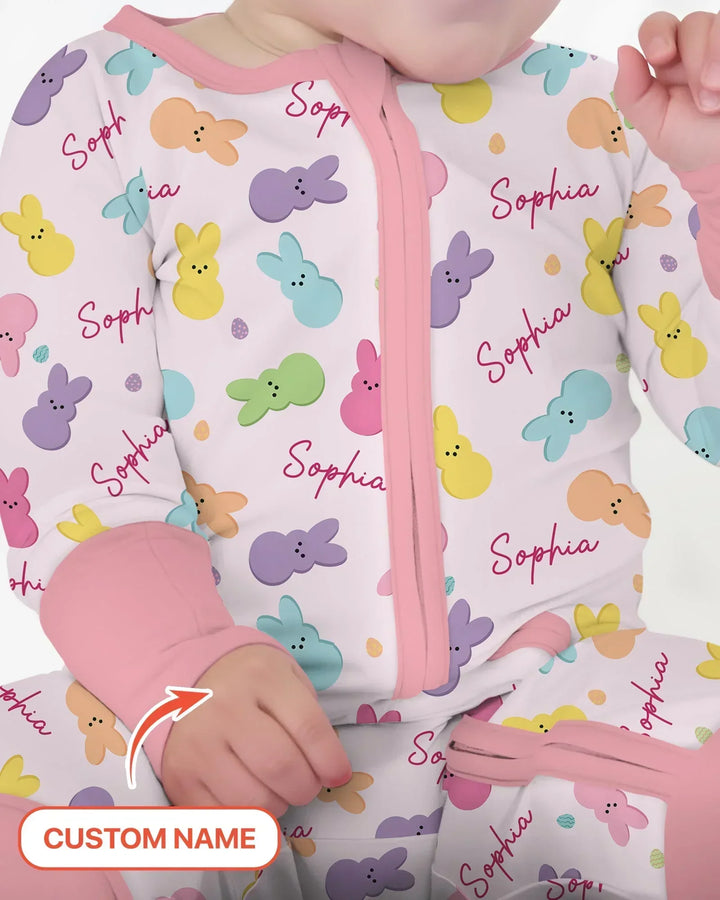 Personalized Easter Bunnies Family Matching Bamboo Convertible Zippy