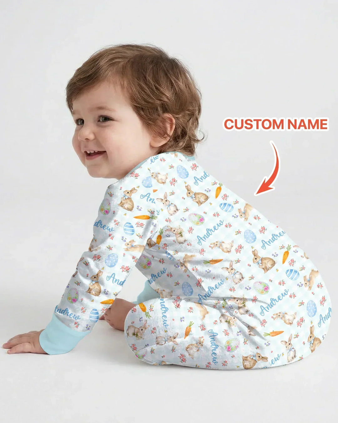 Custom Name Bunny Garden Bamboo Convertible Zippy