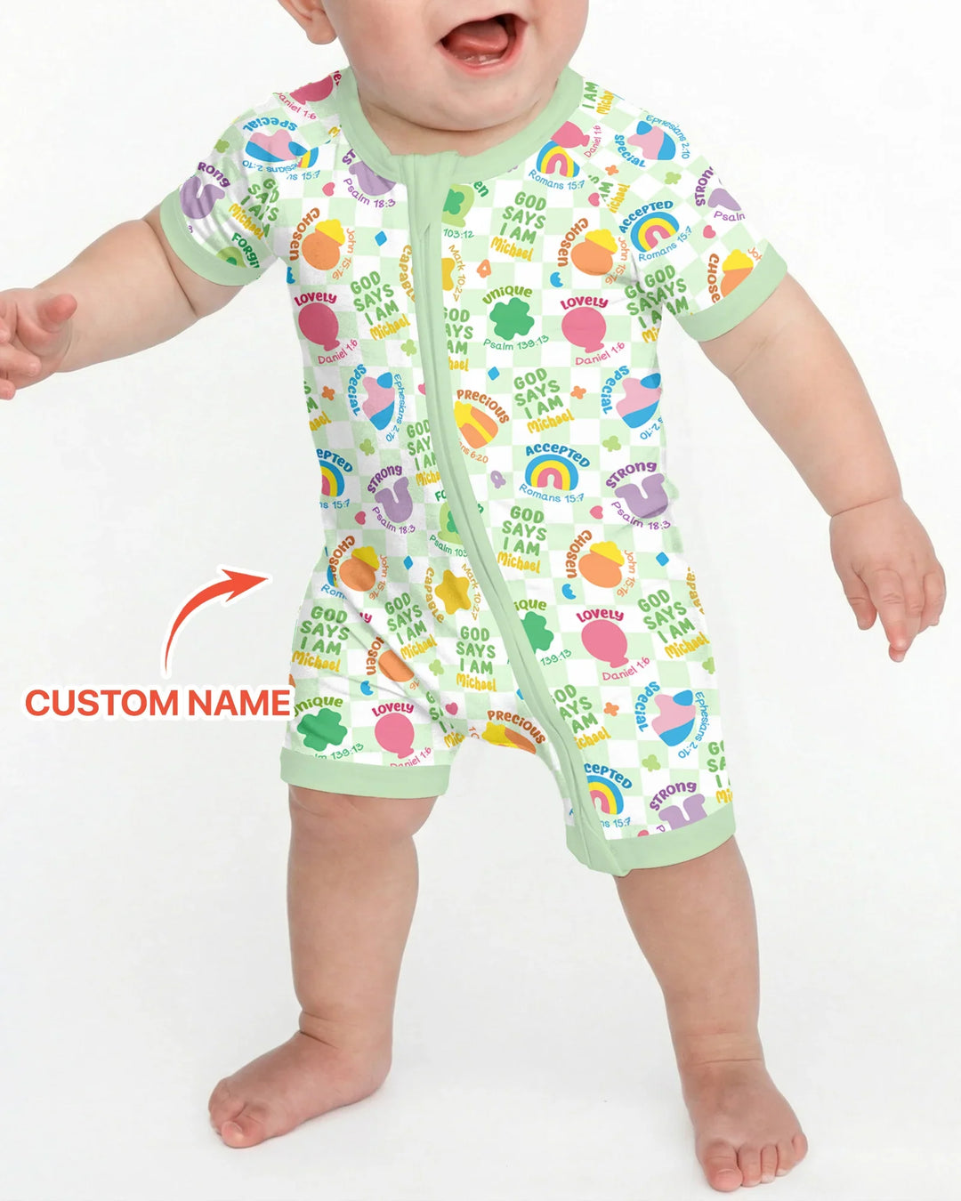 God Says I Am St. Patrick’s Day Custom Name Family Matching Bamboo Shorty Zippy