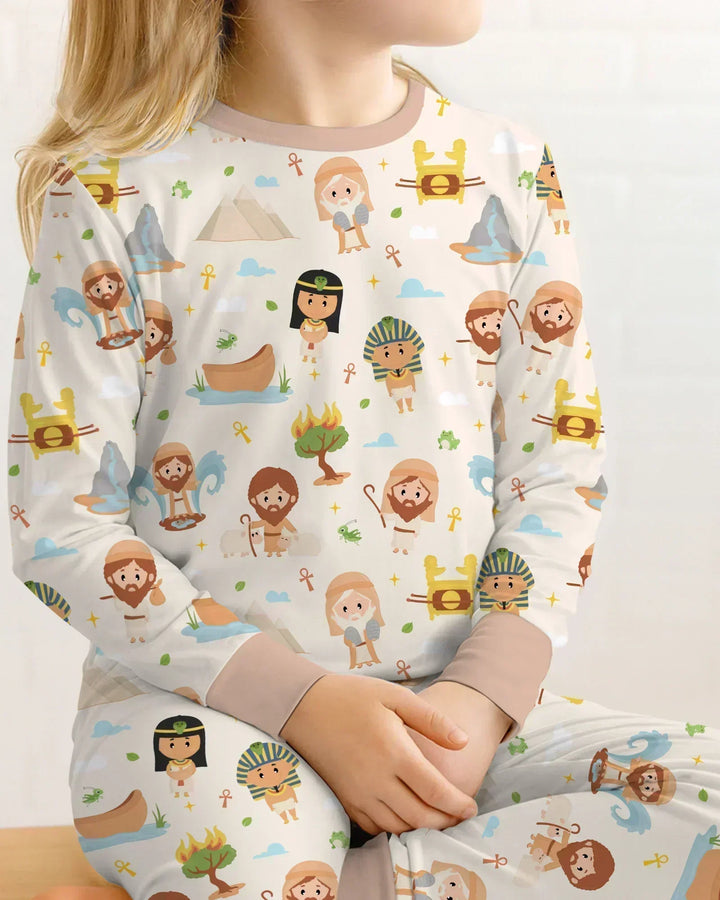 Moses Story Bamboo Two Piece Long Sleeve Pajama Set
