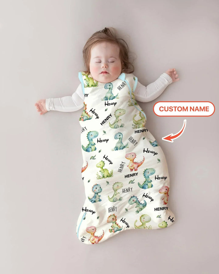 Dinosaur Custom Name Bamboo Sleep Bag