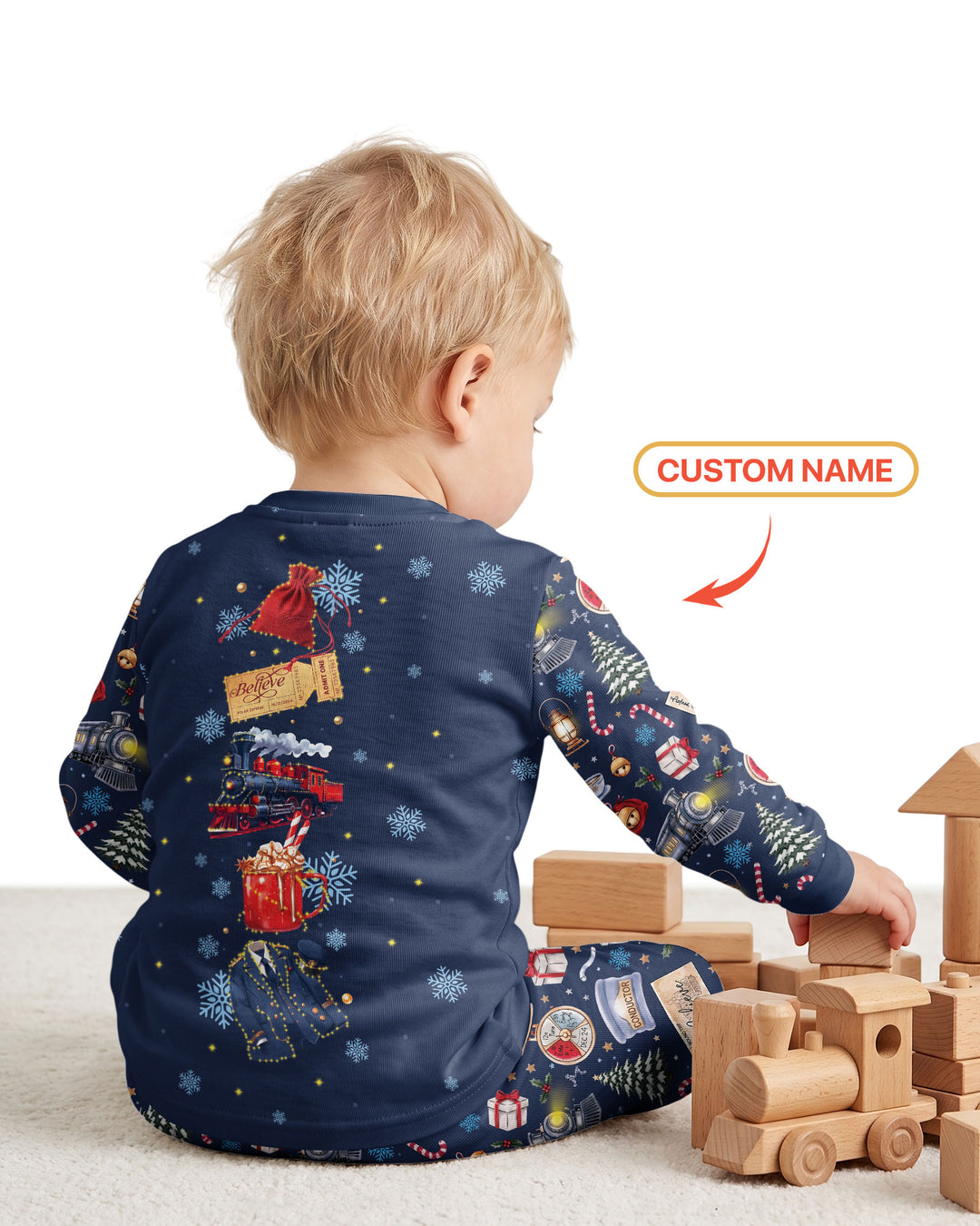 Believe Train Bamboo Two Piece Long Sleeve Pajama Set