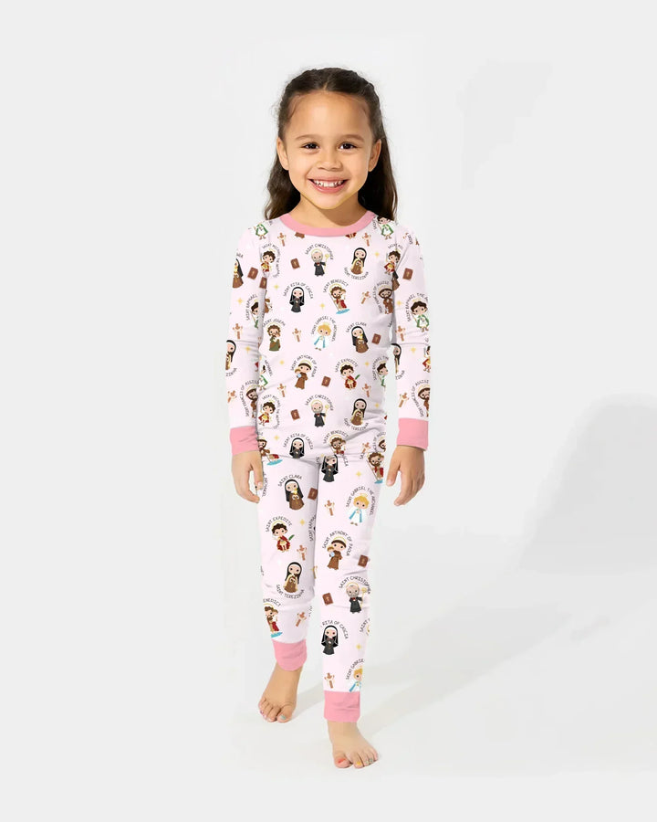 Saints in the Clouds Bamboo Two Piece Long Sleeve Pajama Set