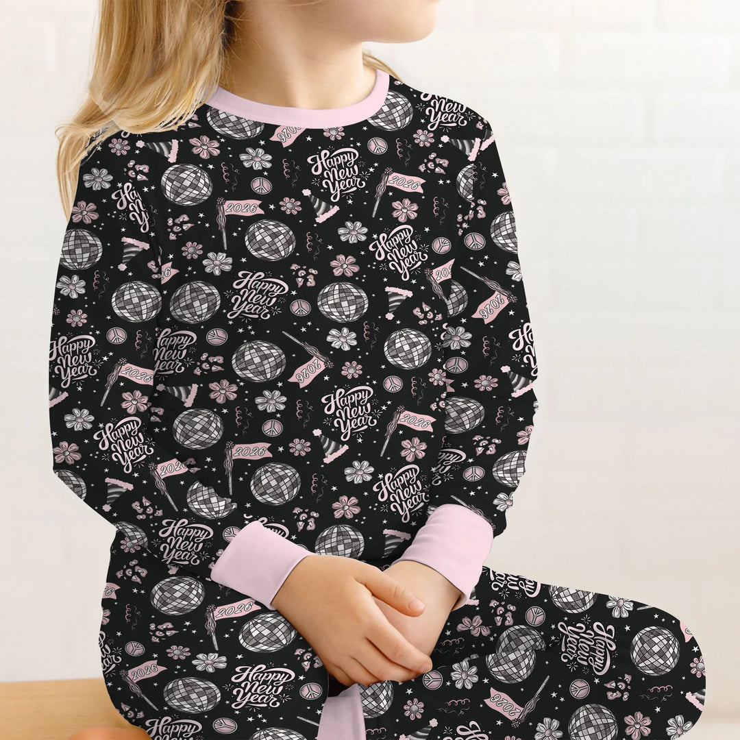 Disco New Years Eve Bamboo Two Piece Long Sleeve Pajama Set